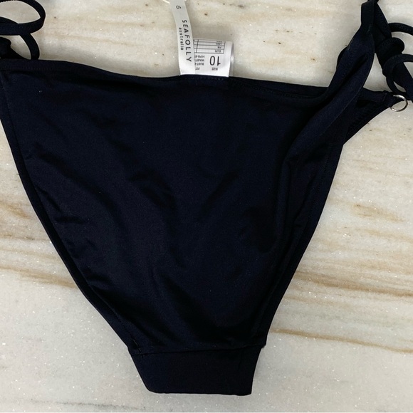 Seafolly bikini set string black NWT size large (bottom sz 10, top sz 8) - Picture 14 of 15